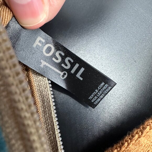 Fossil Patchwork Crossbody Purse Coin Pouch Wallet Vintage 90s Y2K Boho Leather - Picture 12 of 13